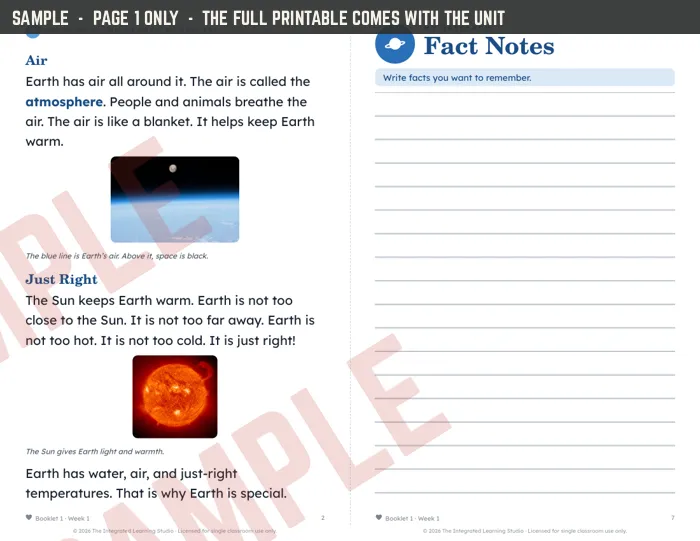 A booklet page written for readers who need more support