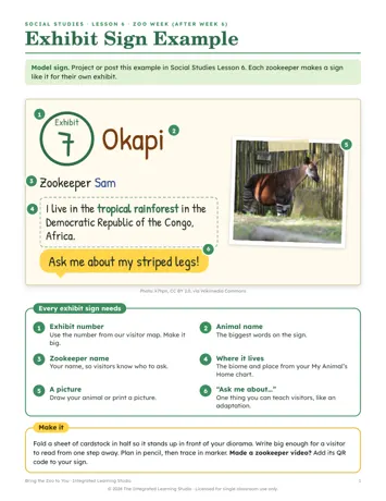 Zoo exhibit sign example